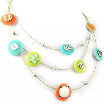 Les Trsors De Lily [H3508] - Дизайнерское колье Liberty оранжево-зеленый