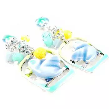 Les Trsors De Lily [H4478] - Синие дизайнерские серьги Rossignol