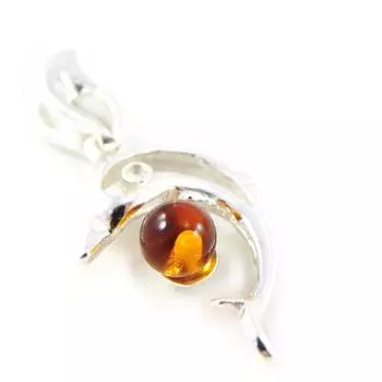 Les Trsors De Lily [H5033] - Серебряный кулон с янтарным дельфином