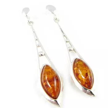 Les Trsors De Lily [H5409] - Серебряные серьги с янтарем Вдохновение