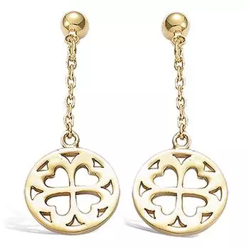 Les Trsors De Lily [H5518] - Позолоченные серьги Клевер - 32x12 мм