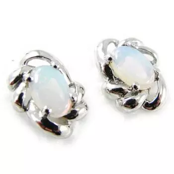 Les Trsors De Lily [H5560] - Серебряные серьги Goddess Opal белое серебро (родированное покрытие) - 10x7 мм