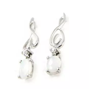 Les Trsors De Lily [H5568] - Серебряные серьги Goddess Opal Белое серебро (родированное покрытие) - 25x6 мм