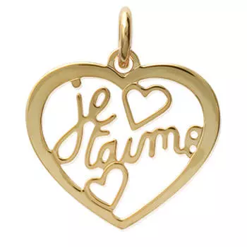 Les Trsors De Lily [H6194] - Подвеска I love you позолоченная - 20x20 мм