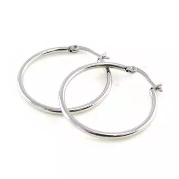 Les Trsors De Lily [H6200] - Steel Hoop Earrings Choreography 3 cm- 2 mm