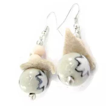 Les Trsors De Lily [H7526] - Дизайнерские серьги Килиманджаро бежевые.