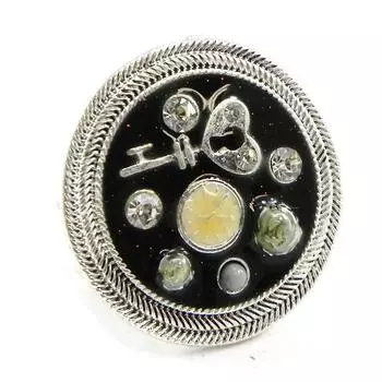 Les Trsors De Lily [H9839] - Дизайнерское кольцо Бабушка чёрное серебро.