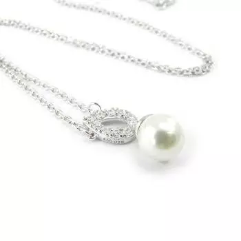 Les Trsors De Lily [I1146] - Серебряное колье Екатерина Белое серебро (родированное покрытие) - 20x7 мм