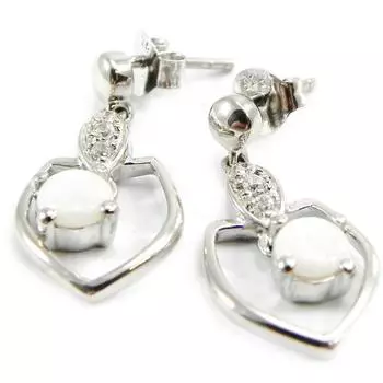 Les Trsors De Lily [I2582] - Серебряные серьги Goddess Opal Белое серебро (родированное покрытие) - 21x10 мм