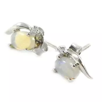 Les Trsors De Lily [I2585] - Серебряные серьги Goddess Opal Белое серебро (родированное покрытие) - 8x4 мм