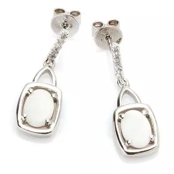 Les Trsors De Lily [I2591] - Серебряные серьги Goddess Opal Белое серебро (родированное покрытие) - 27x12 мм