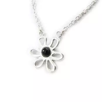 Les Trsors De Lily [I2601] - Серебряное ожерелье Goddess Jet Black черное серебро (родированное покрытие) - 18 мм