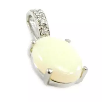 Les Trsors De Lily [I2604] - Серебряный кулон ручной работы Опаловая богиня из белого серебра (родированное покрытие) - 16x8 мм