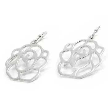 Les Trsors De Lily [I3614] - Серебряные серьги Rosa Romantica серебро (родированное покрытие) - 18x17 мм