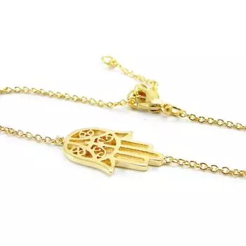 Les Trsors De Lily [I3701] - Bracelet Plaqu or Fatma dor - 17x11 mm