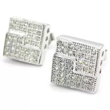 Les Trsors De Lily [I3718] - Серебряные серьги Desse Серебро белое (родиевое покрытие) - 9x9 мм