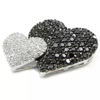 Les Trsors De Lily [I3731] - Серебряный кулон Божественная любовь черно-белый (родированное покрытие) - 25x20 мм