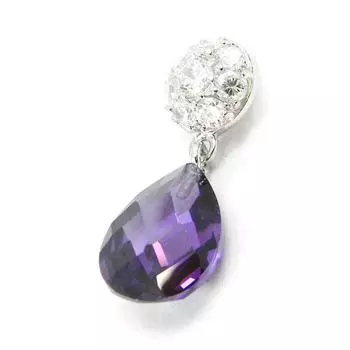 Les Trsors De Lily [I4018] - Серебряный кулон Селестина серебряный аметист (родий) - 10x25 мм.