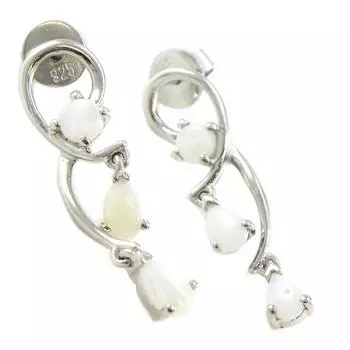 Les Trsors De Lily [I8880] - Серебряные серьги Goddess Opal Белое серебро (родированное покрытие) - 25x6 мм