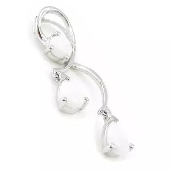 Les Trsors De Lily [I8904] - Серебряный кулон ручной работы Опал богини белое серебро (покрытие родием) - 30x7 мм