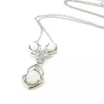 Les Trsors De Lily [I8926] - Серебряное колье Goddess Opal Белое серебро (покрытие родием) - 30x20 мм