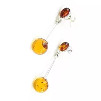 Les Trsors De Lily [I8954] - Серебряные серьги с янтарем «Вдохновение»