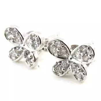 Les Trsors De Lily [I9836] - Белые серебряные серьги «Бабочка»