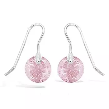 Les Trsors De Lily [I9837] - Серебряные серьги Cristal серебристо-розовый (родированное покрытие) - 7 мм