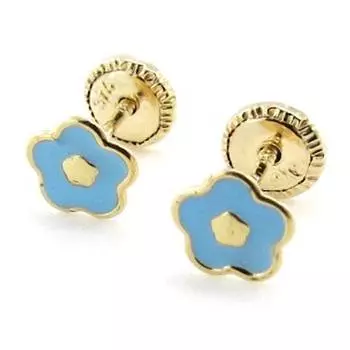 Les Trsors De Lily [I9994] - синие серьги Flora (золото - 9 карат)