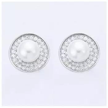 Les Trsors De Lily [J0185] - Серебряно-белые серьги Sissi (родий) - 12 мм.