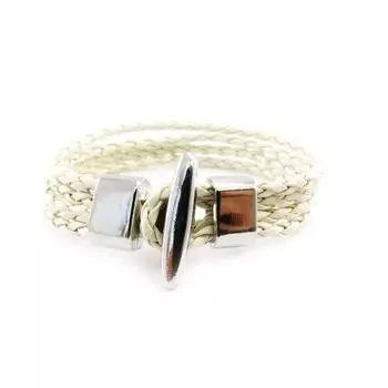 Les Trsors De Lily [J1320] - Разноцветный браслет Peaceful бежевая сталь