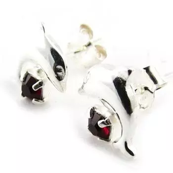 Les Trsors De Lily [J2821] - Серебряные серьги Tendres Dauphins красное серебро - 9x10 мм