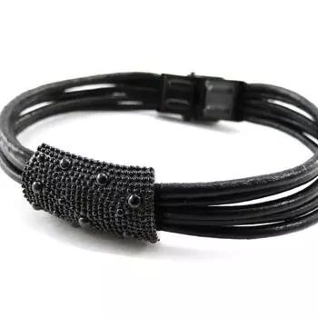 Les Trsors De Lily [J3059] — стальной браслет «Мирный» из черного рутения