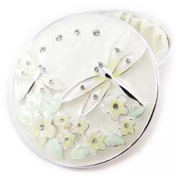 Les Trsors De Lily [J3288] - Шкатулка для украшений Шелковая стрекоза жемчужно-желтая - 7x3 см