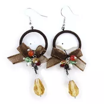 Les Trsors De Lily [J3963] - Дизайнерские серьги Scarlett коричневые