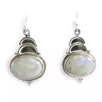 Les Trsors De Lily [J5230] - Серебряные серьги «Подвески» Лунный камень