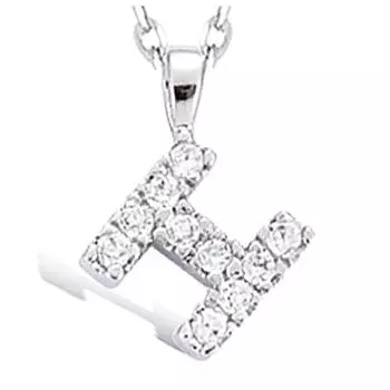 Les Trsors De Lily [J5291] - Позолоченный кулон Буква H белое серебро - 9x9 мм