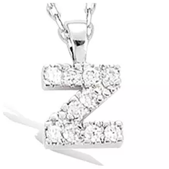 Les Trsors De Lily [J5305] - Позолоченная подвеска Буква Z из белого серебра (родированное покрытие) - 9x9 мм