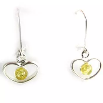 Les Trsors De Lily [J5640] - Янтарно-желтые серебряные серьги-гвоздики Love