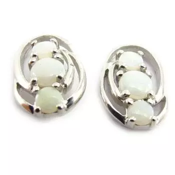 Les Trsors De Lily [J5693] - Белые серебряные серьги «Богиня опала»