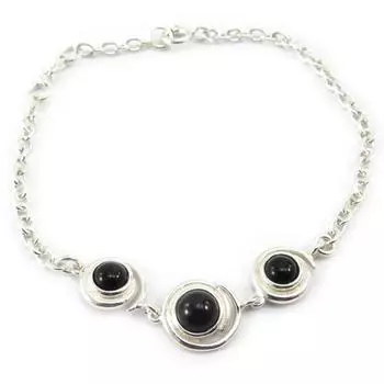 Les Trsors De Lily [J5707] - Серебряный браслет Jet Black Goddess черное серебро (родированное покрытие) - 10 мм