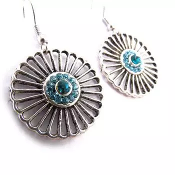 Les Trsors De Lily [J5986] - Дизайнерские серьги Les Souvenirs du Past серебристо-бирюзового цвета.