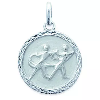 Les Trsors De Lily [J5998] - Серебряный кулон Близнецы серебро (родий) - 18 мм.