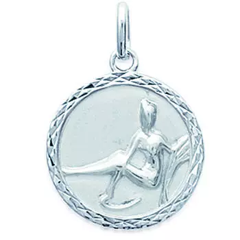 Les Trsors De Lily [J6007] - Серебряный кулон «Дева» посеребрение (родий) - 18 мм.