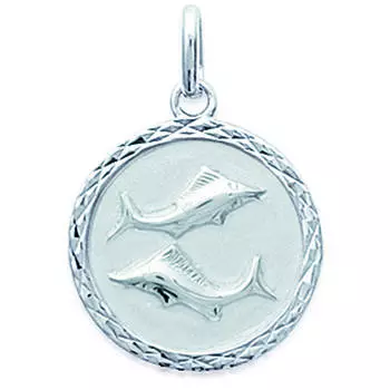 Les Trsors De Lily [J6011] - Серебряный кулон «Рыбка» посеребрение (родий) - 18 мм.