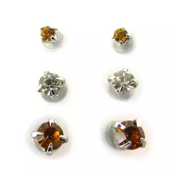 Les Trsors De Lily [J6256] - 3 пары янтарных серег Crystal .