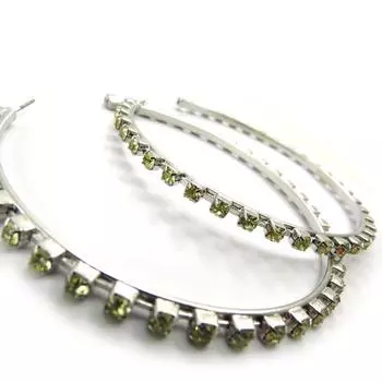 Les Trsors De Lily [J6752] - серьги-кольца Sissi с зелеными стразами 7 см