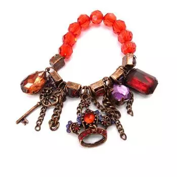 Les Trsors De Lily [J6925] - Пурпурно-красный дизайнерский браслет «Скарлетт»