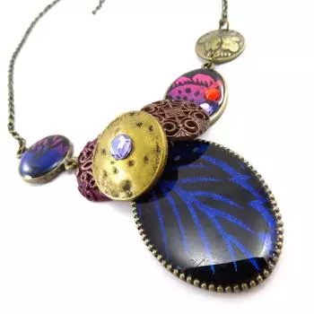 Les Trsors De Lily [J6974] - Колье дизайнерское Алтай фиолетовый разноцветный