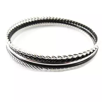 Les Trsors De Lily [J7557] - Дизайнерский браслет Choreography из черного серебра